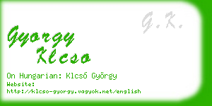 gyorgy klcso business card